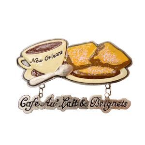 New‎ Orleans Beignets and Cafe au lait Fridge Magnet New